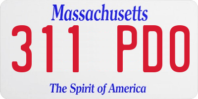 MA license plate 311PD0