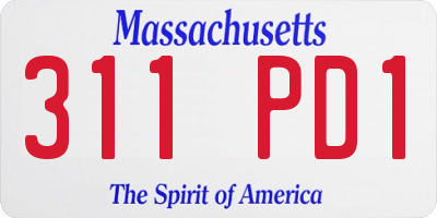 MA license plate 311PD1