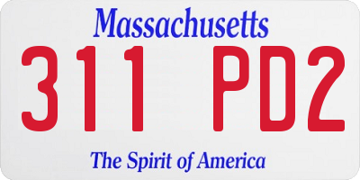 MA license plate 311PD2