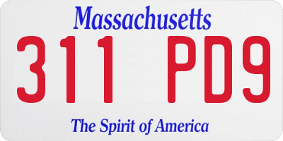 MA license plate 311PD9