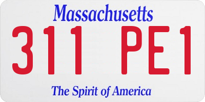 MA license plate 311PE1
