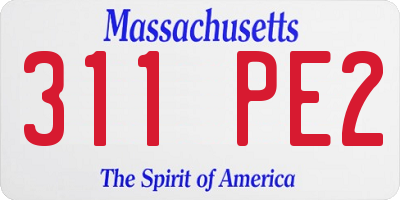 MA license plate 311PE2