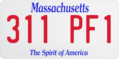 MA license plate 311PF1