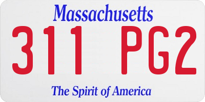 MA license plate 311PG2
