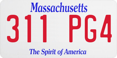MA license plate 311PG4