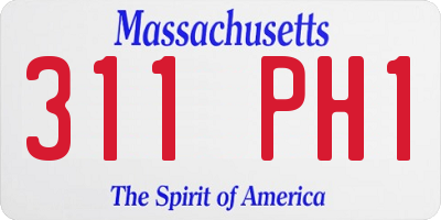 MA license plate 311PH1
