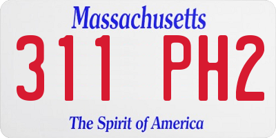 MA license plate 311PH2