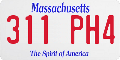 MA license plate 311PH4