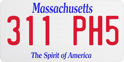 MA license plate 311PH5