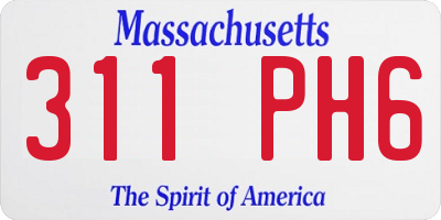 MA license plate 311PH6