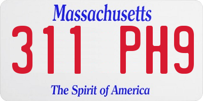 MA license plate 311PH9