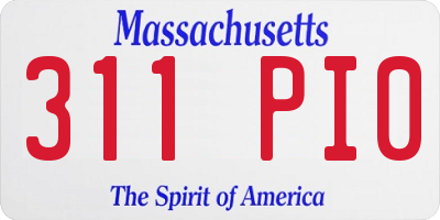 MA license plate 311PI0