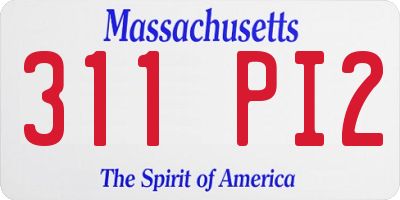 MA license plate 311PI2