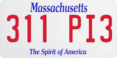 MA license plate 311PI3