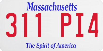 MA license plate 311PI4