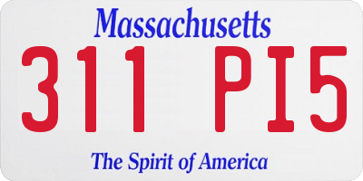 MA license plate 311PI5