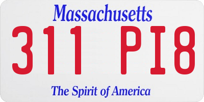 MA license plate 311PI8