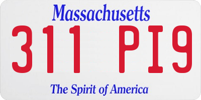 MA license plate 311PI9