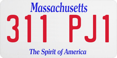 MA license plate 311PJ1