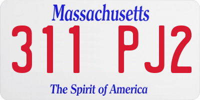 MA license plate 311PJ2