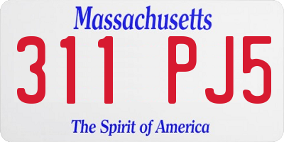 MA license plate 311PJ5