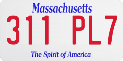 MA license plate 311PL7