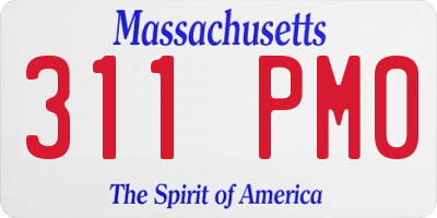 MA license plate 311PM0