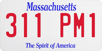 MA license plate 311PM1