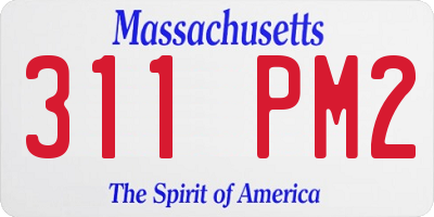 MA license plate 311PM2