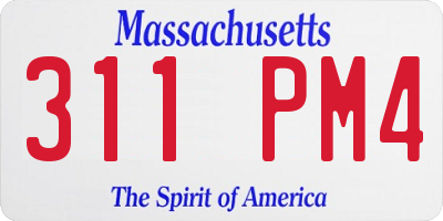 MA license plate 311PM4