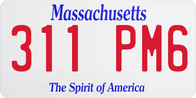 MA license plate 311PM6