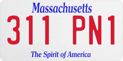 MA license plate 311PN1