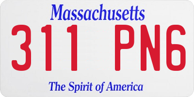 MA license plate 311PN6