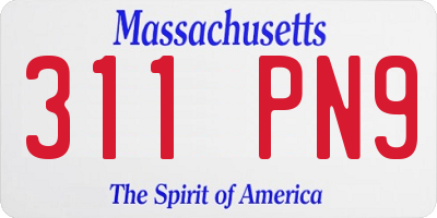 MA license plate 311PN9