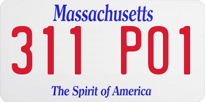 MA license plate 311PO1
