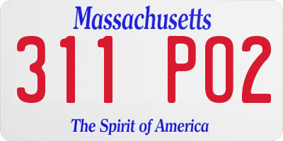 MA license plate 311PO2