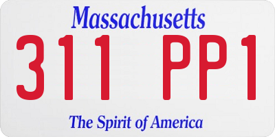 MA license plate 311PP1