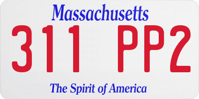 MA license plate 311PP2