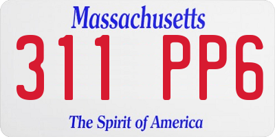 MA license plate 311PP6