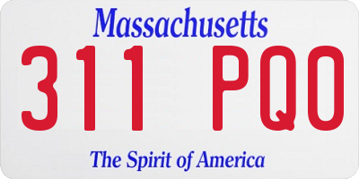 MA license plate 311PQ0