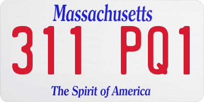 MA license plate 311PQ1