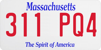 MA license plate 311PQ4