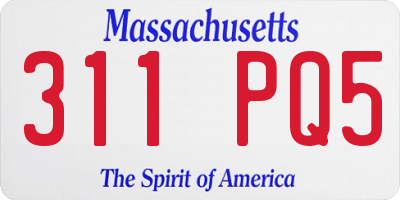 MA license plate 311PQ5