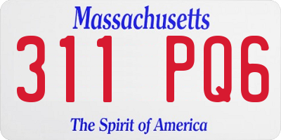 MA license plate 311PQ6