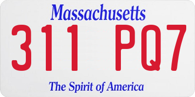 MA license plate 311PQ7