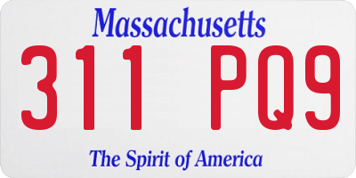MA license plate 311PQ9