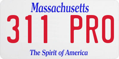MA license plate 311PR0