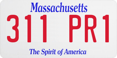 MA license plate 311PR1
