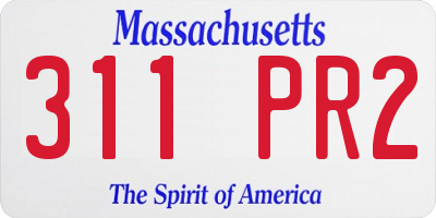 MA license plate 311PR2