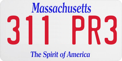 MA license plate 311PR3